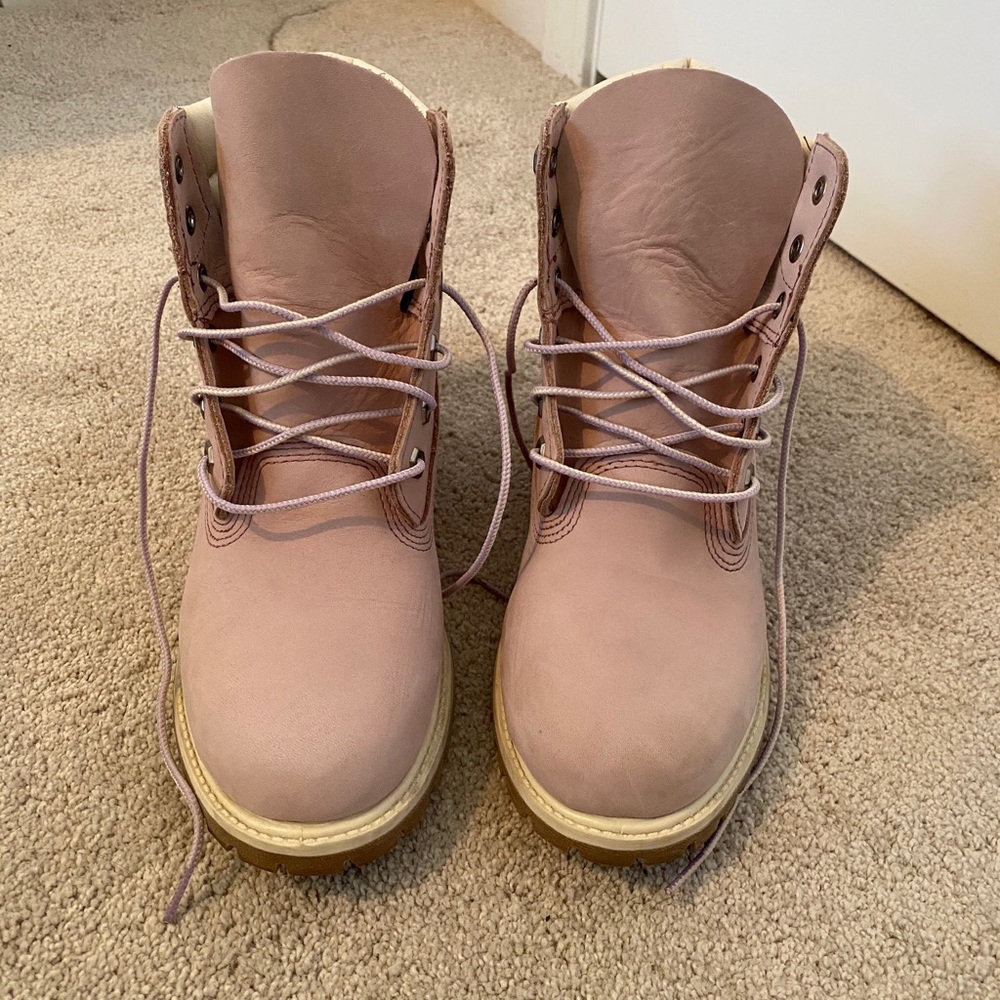 Pink timberland boots